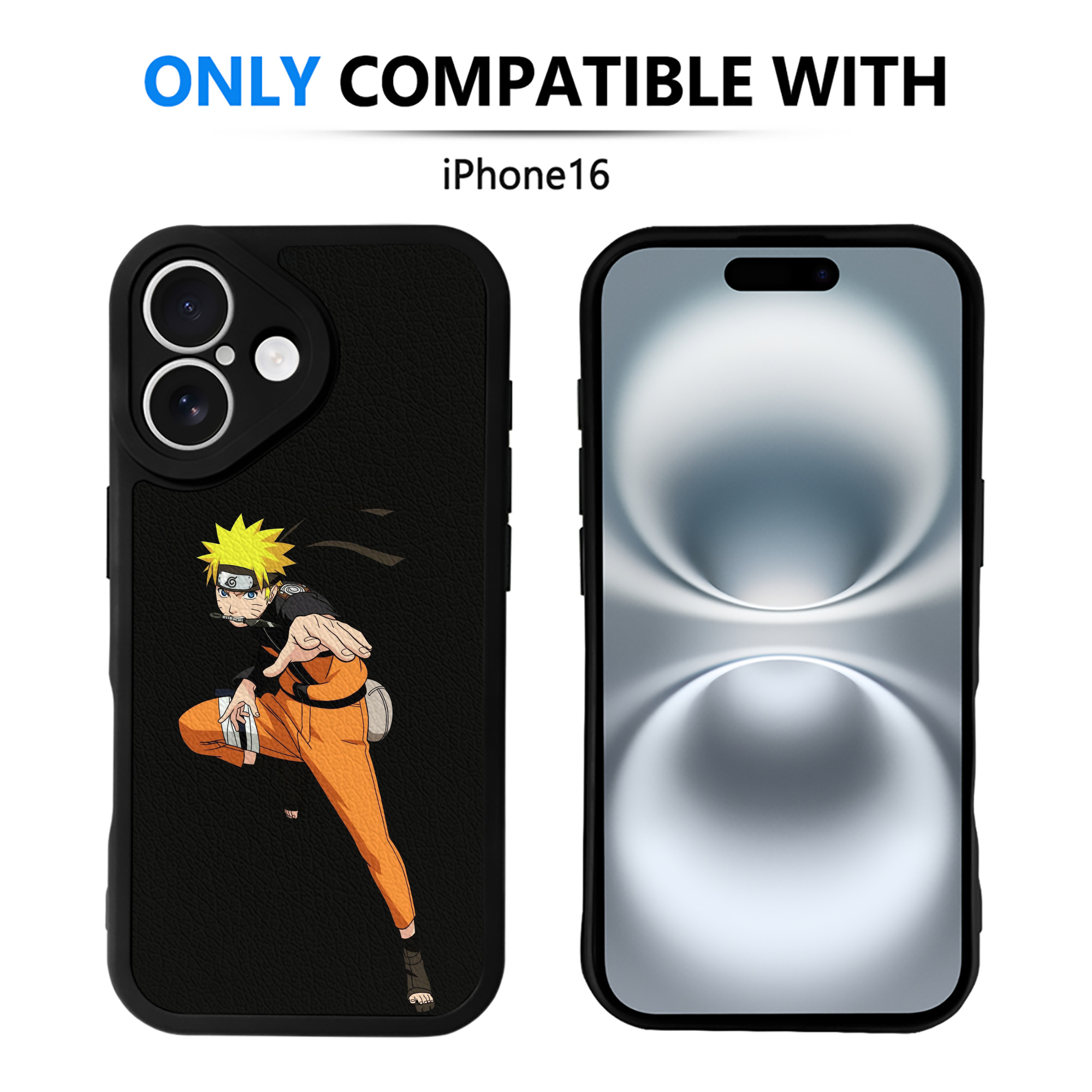 （画像用） NARUTO -ナルト- うずまき ナルト Uzumaki Naruto 【iPhone 16シリーズ対応】シリコンスマホケース（レザー調） 材質：シリコン